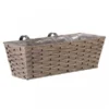 19In Bari Faux Rattan Planter - Soft Grey
