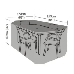 4 Seater Rectangular Furniture Set Cover Green