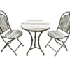 BISTRO SET WOODEN WHITE WASHED 60cm