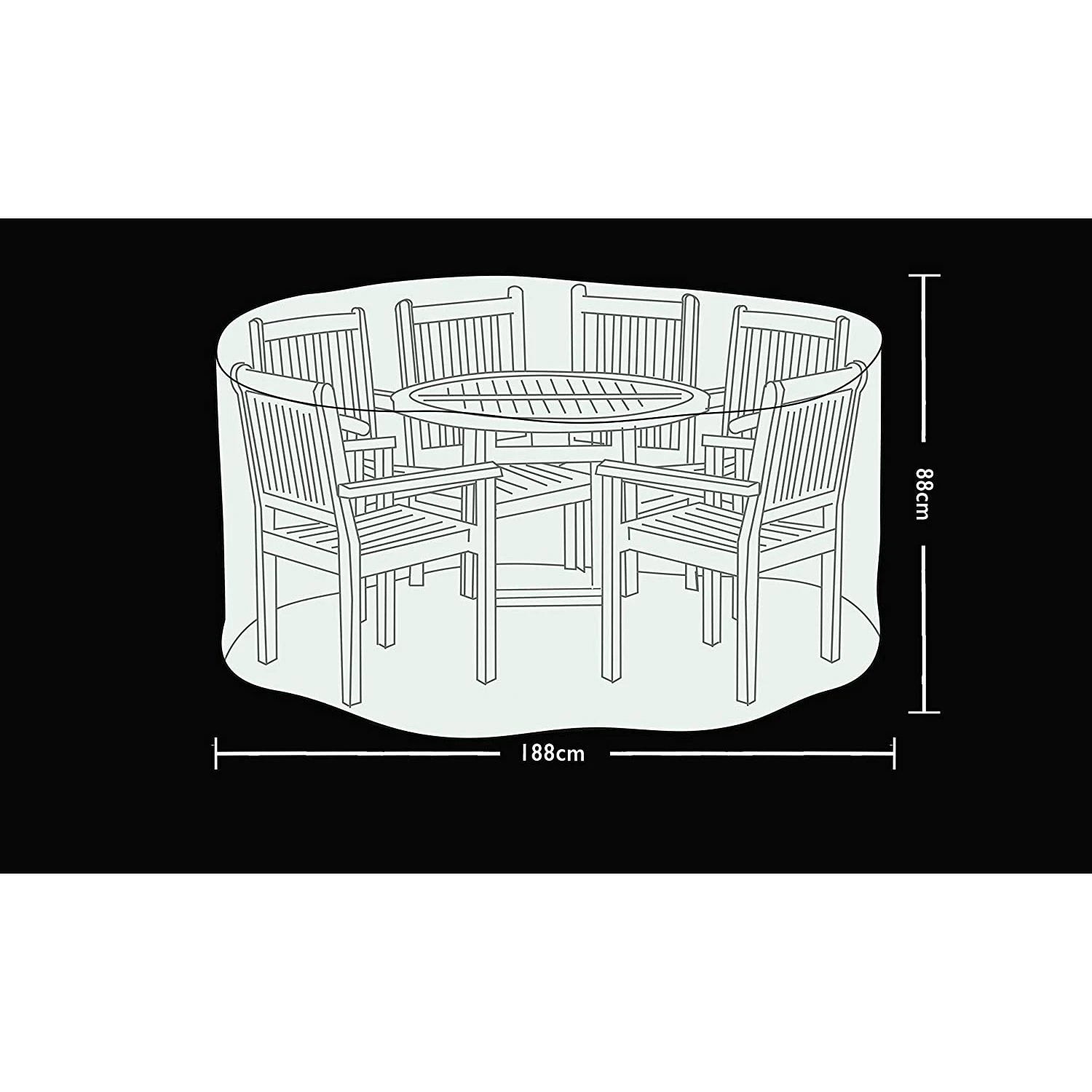 Circular Patio Set Cover - Essential - 4/6 Seat 2 Circular Patio Set Cover - Essential - 4/6 Seat - Image 2