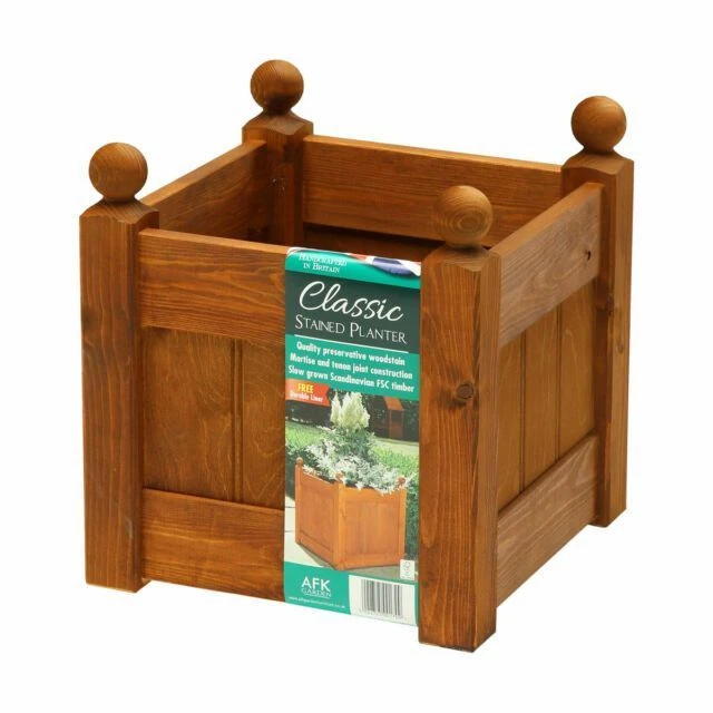 Classic Beech Stained Planter 390 1 Classic Beech Stained Planter 390