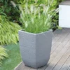 Cotswold Planter Tall Square 33cm Marble Green