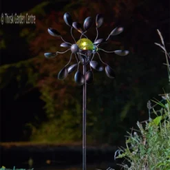 Gemini Wind Spinner With Solar Crackle Globe