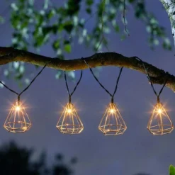Geo Solar String Lights, 10 Leds