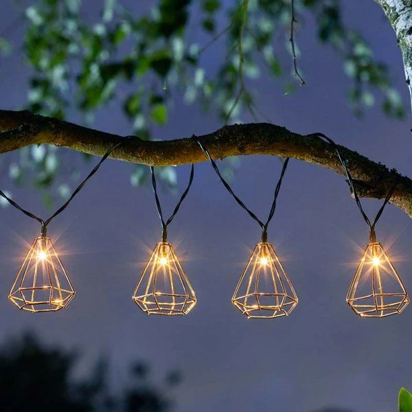 Geo Solar String Lights, 10 Leds 1 Geo Solar String Lights, 10 Leds