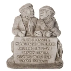 Lovers On Bench Stone Ornament
