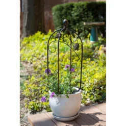 Scroll & Ivy Mini Pot Trellis Bronze