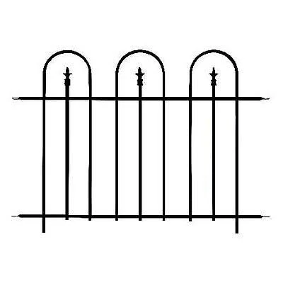 Triple Arch Finial Fence Section, Black. H91 X W121Cm 1 Triple Arch Finial Fence Section, Black. H91 X W121Cm